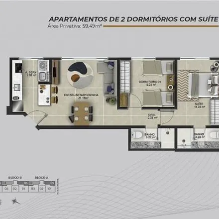 Buy this 2 bed apartment on Rua da Fonte in Coqueiros, Florianópolis - SC