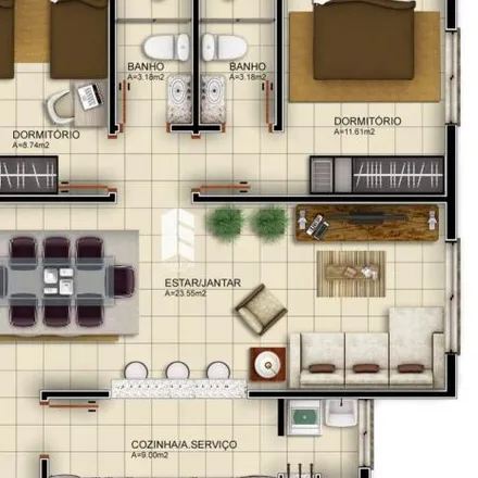 Buy this 2 bed apartment on Camobi Veículos in Faixa Nova 6303, Camobi