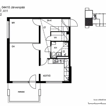 Rent this 2 bed apartment on Sauvakatu 2 in 04410 Järvenpää, Finland