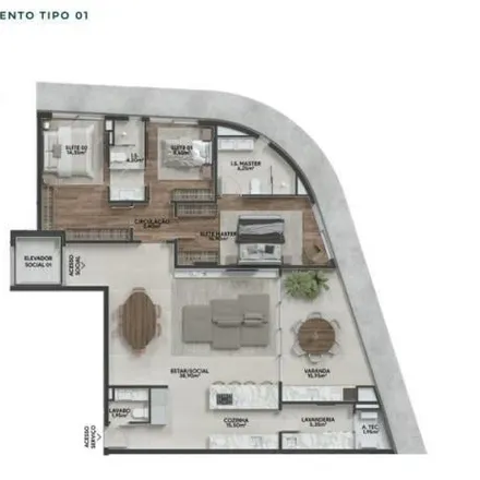 Buy this 3 bed apartment on Rua Professor Assis Gonçalves 778 in Água Verde, Curitiba - PR