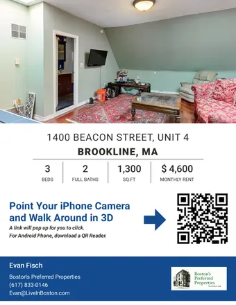 Image 2 - #4, 1400 Beacon Street, Corey Hill, Brookline - Apartment for rent