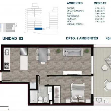 Buy this 1 bed apartment on Juan Manuel de Rosas 1179 in Martin, Rosario