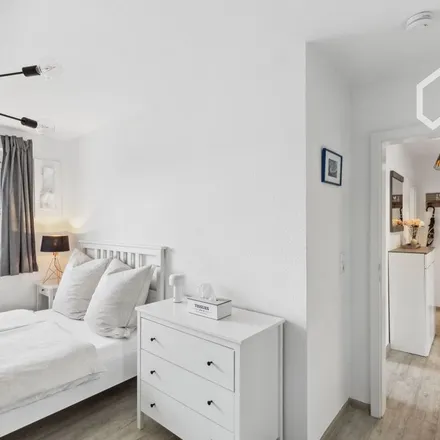 Rent this 1 bed apartment on Grevenbroicher Weg 39 in 40547 Dusseldorf, Germany