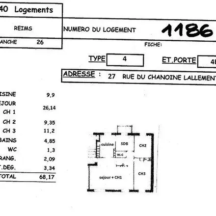 Image 1 - 27 Rue du Chanoine Lallement, 51100 Reims, France - Apartment for rent