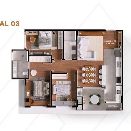 Buy this 3 bed apartment on Rua Deputado Atílio de Almeida Barbosa 306 in Boa Vista, Curitiba - PR