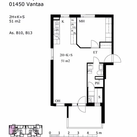 Rent this 2 bed apartment on Teeritie 2 in 01450 Vantaa, Finland