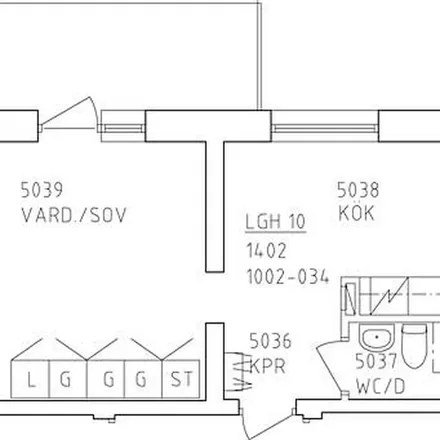 Rent this 1 bed apartment on P-hus Karpen in Sandviksgatan, 972 33 Luleå