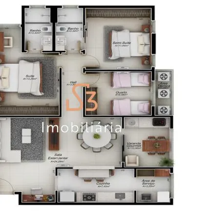 Buy this 3 bed apartment on Rua da Carioca in Patrimônio, Uberlândia - MG