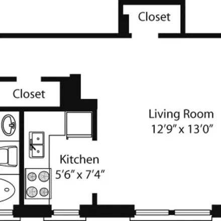 Rent this 1 bed apartment on Public School M199 Jesse Isador Straus in 270 West 70th Street, New York