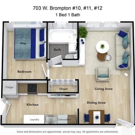 Rent this 1 bed apartment on 703 W Brompton Ave