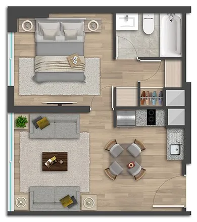 Rent this 1 bed apartment on Distribuidora de Huevos Mana in Lia Aguirre, 824 0000 Provincia de Santiago