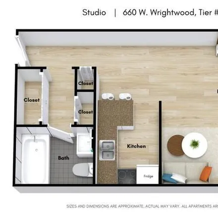 Rent this studio apartment on 660 W Wrightwood Ave