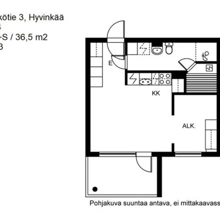 Rent this 1 bed apartment on Vehkojantie 13 in 05830 Hyvinkää, Finland