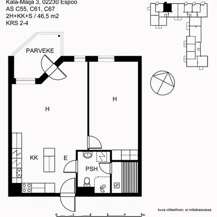 Rent this 2 bed apartment on Kala-Maija 3 in 02230 Espoo, Finland