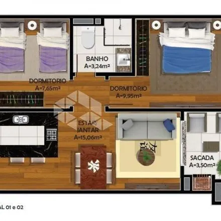 Buy this 2 bed apartment on Rua Gil Alves Ferreira in Nossa Senhora das Graças, Caxias do Sul - RS
