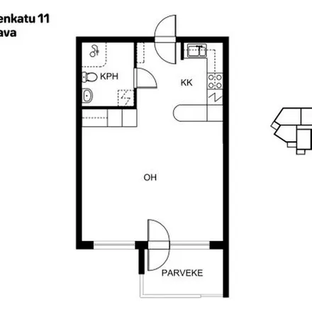 Rent this 1 bed apartment on Jaakkolanpiha 3 in 04250 Kerava, Finland