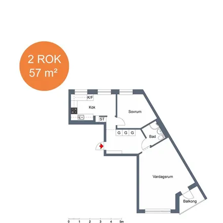Rent this 2 bed apartment on Ekängsgatan in 506 46 Borås kommun, Sweden