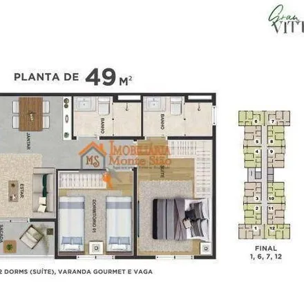 Buy this 2 bed apartment on Praça Bartholomeu de Carlos in Vila Zamataro, Guarulhos - SP