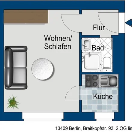 Rent this 1 bed apartment on Breitkopfstraße 40 in 13409 Berlin, Germany