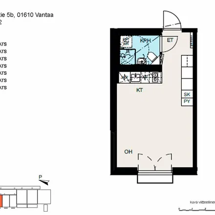 Rent this 1 bed apartment on Kaivokselantie 5b in 01610 Vantaa, Finland
