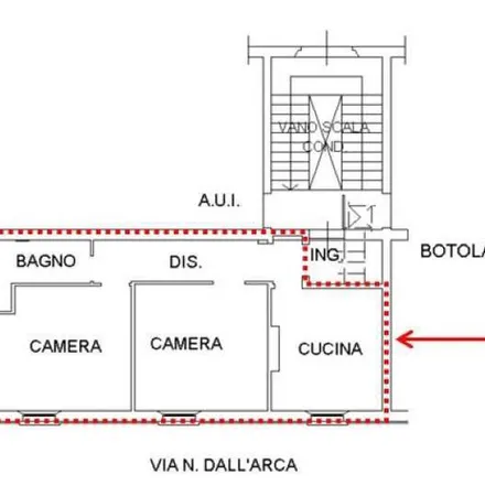 Rent this 3 bed apartment on Via Nicolò dall'Arca 24 in 40129 Bologna BO, Italy