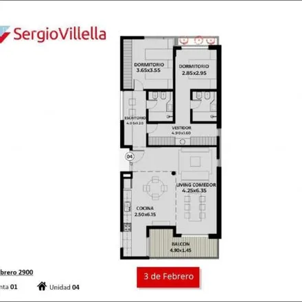 Buy this 2 bed apartment on 3 de Febrero 2966 in Nuestra Señora de Lourdes, Rosario
