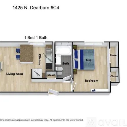 Rent this 1 bed apartment on 1425 N Dearborn St