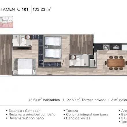 Buy this 2 bed apartment on El Sazoncito in Calle Miraflores, Benito Juárez
