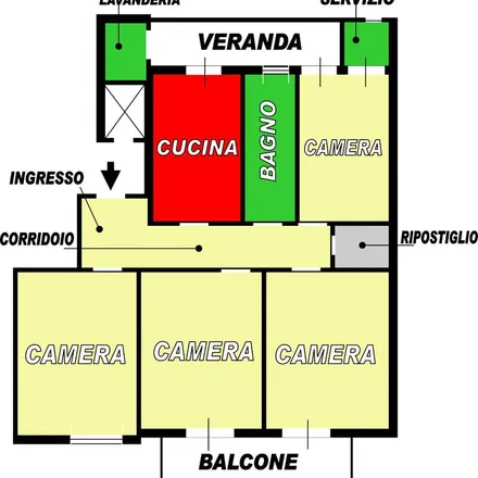 Rent this 4 bed apartment on Via Giuseppe Zanardelli in 70125 Bari BA, Italy