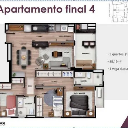 Buy this 3 bed apartment on Rua Deputado Joaquim José Pedrosa 856 in Cabral, Curitiba - PR