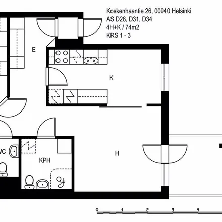 Rent this 3 bed apartment on Koskenhaantie 26 in 00940 Helsinki, Finland