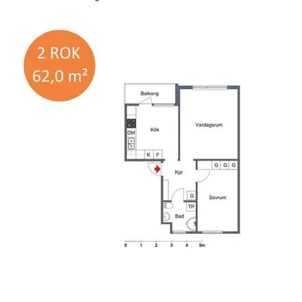 Rent this 2 bed apartment on Marklandsgatan 5 in 507 45 Borås, Sweden