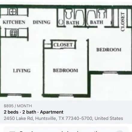 Rent this 1 bed apartment on Josey Street in Huntsville, TX 77320