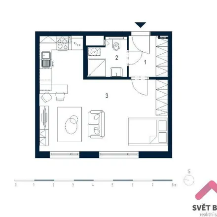 Rent this 1 bed apartment on K Červenému dvoru 575/11 in 100 00 Prague, Czechia