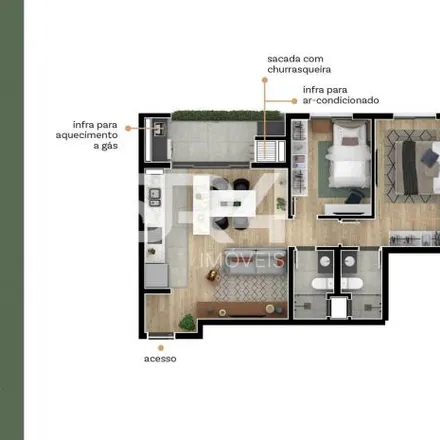 Buy this 2 bed apartment on Rua Vicente Ciccarino 1226 in Boa Vista, Curitiba - PR