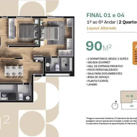 Buy this 3 bed apartment on Rua Ponta Grossa 366 in Portão, Curitiba - PR