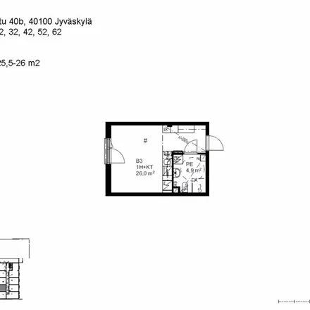 Rent this 1 bed apartment on Yliopistonkatu 40 in 40100 Jyväskylä, Finland