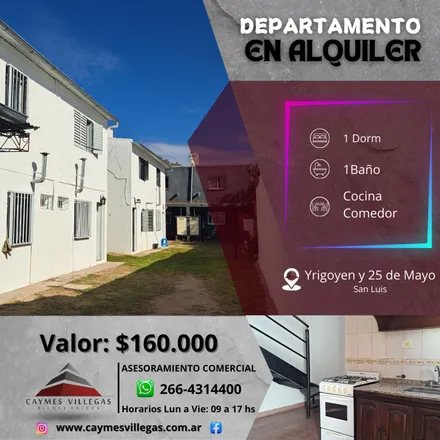 Rent this 1 bed condo on Hipólito Yrigoyen 299 in Cuatro Avenidas, 5702 San Luis