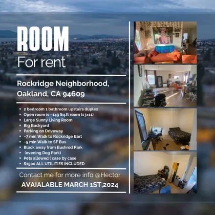 Rent this 1 bed room on 5802;5804 Telegraph Avenue in Oakland, CA 94168