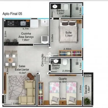 Buy this 2 bed apartment on Rua Delmira Cândida Rodrigues da Cunha in Segismundo Pereira, Uberlândia - MG
