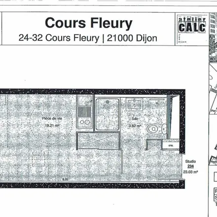 Rent this 1 bed apartment on 24 Cours Fleury in 21000 Dijon, France