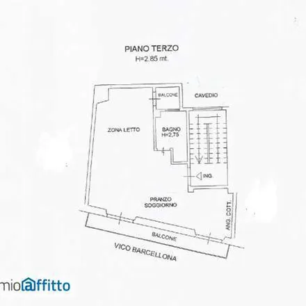 Rent this 1 bed apartment on Vico Barcellona 4 in 09124 Cagliari Casteddu/Cagliari, Italy