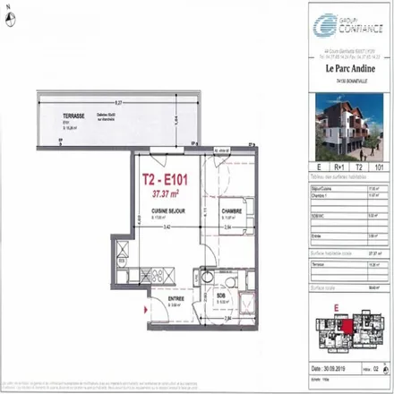 Rent this 2 bed apartment on 154 Place de l'Hôtel de Ville in 74130 Bonneville, France