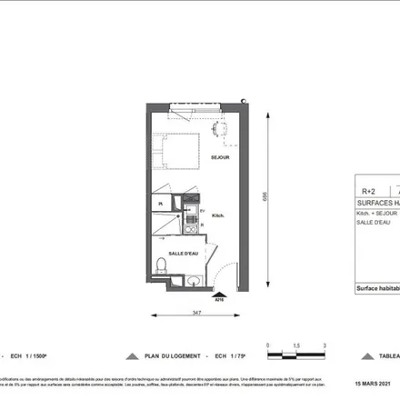 Rent this 1 bed apartment on 16 Rue de Béguine in 37300 Joué-lès-Tours, France