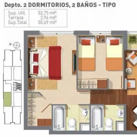 Buy this 2 bed apartment on Sergio Vieira de Mello in 824 0494 Provincia de Santiago, Chile
