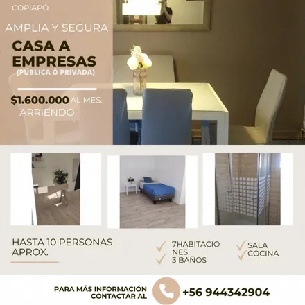 Rent this 7 bed house on Subercaseux in 153 2480 Copiapó, Chile