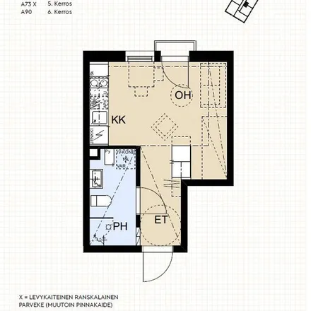 Rent this 1 bed apartment on Peltolantie 18 in 90230 Oulu, Finland