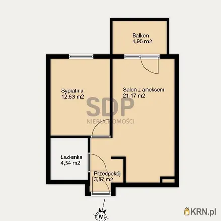 Buy this 2 bed apartment on Kominiarska 44 in 51-180 Wrocław, Poland