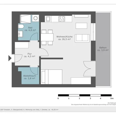 Rent this 1 bed apartment on car akustik in Dürerstraße 49, 01307 Dresden