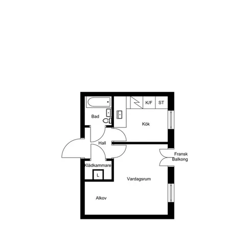 Rent this 1 bed apartment on Hillmansgatan 22 in 802 84 Gävle, Sweden